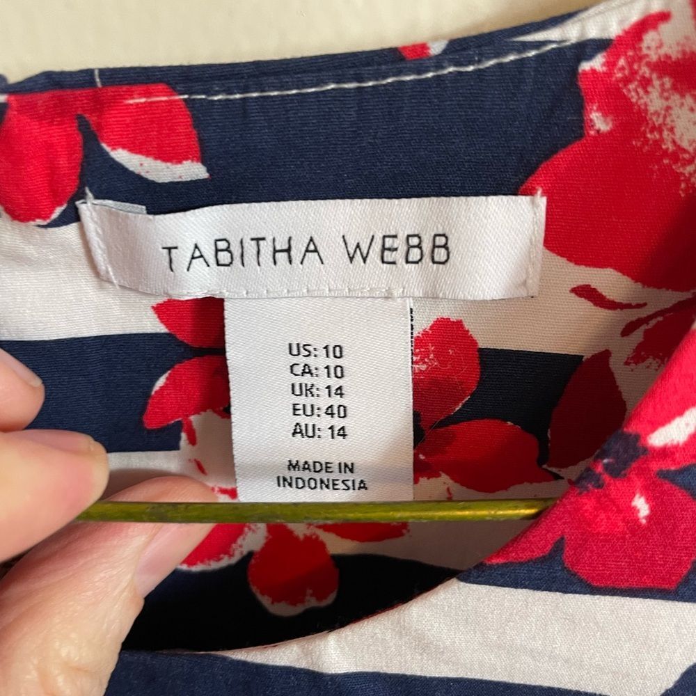 Tabitha Webb Floral Striped Sleeveless Sheath Dress sz 10 - Picture 3 of 8